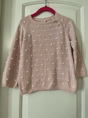 🎀Pink Dot-Accent Girls Sweater